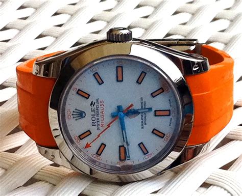 watch band orange rolex milgauss|rolex milgauss original.